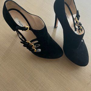 Prada suede platform shoes